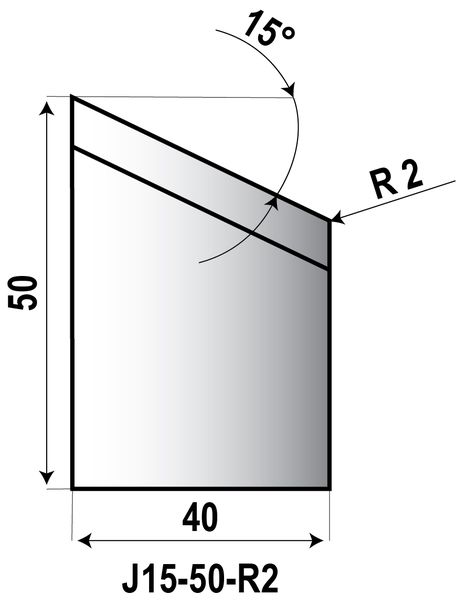 Brit J-ukosovací 15° pro PRO 10 PROMOTECH (NOZ-000022) 50/R2 standard