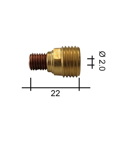 Držák kleštiny 2,0 22mm /TE0005-20/701.0315-ZVAR/ TIG/9/20 se sítkem