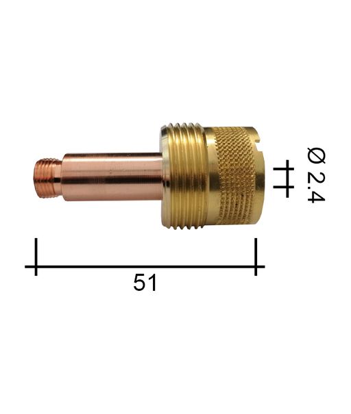 Držák kleštiny 2,4 51mm/TE0009-24/45V64/701.1117-ZVAR/ se sítkem TIG/17/18/26 JUMBO