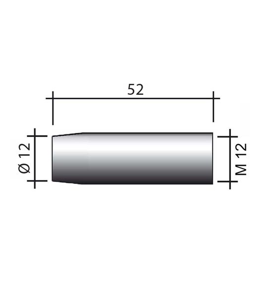 Hubice M12 niklovaná /145.D001-ZVAR/ 52mm/12mm/ natáčecí/kónická