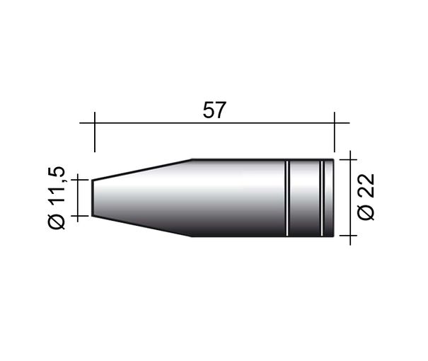 Hubica MIG 250A /MC22/145.0124/ 57mm/11,5mm/ostro kónická