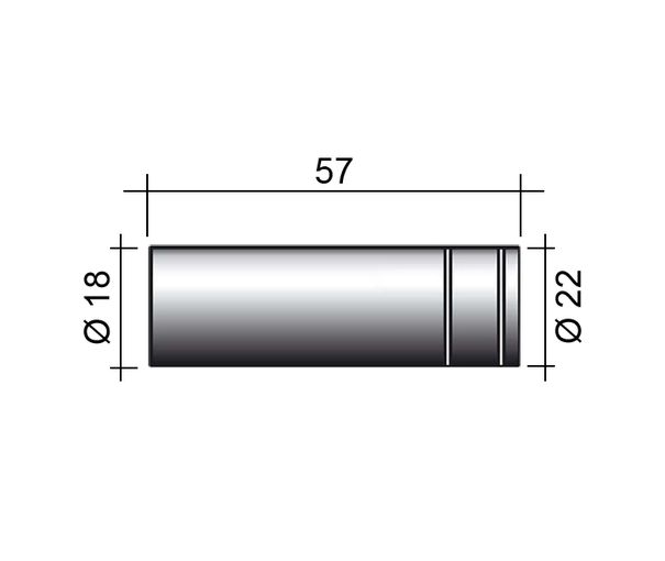 Hubice MIG 250A /MC24/145.0042-ZVAR/ 57mm/18mm/cylindrická