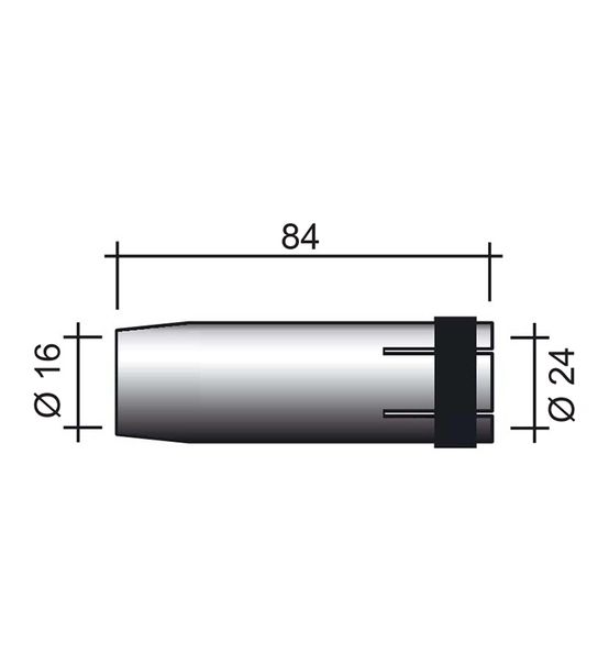 Hubice MIG 360A /MC27/145.0078/ 84mm/16mm/ kónická