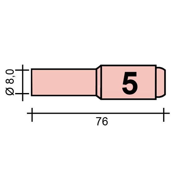 Hubice TIG Gr. 5 8,0 /TC0091/10N49L/527.2605.1/701.0115-ZVAR/ TIG17/18/26