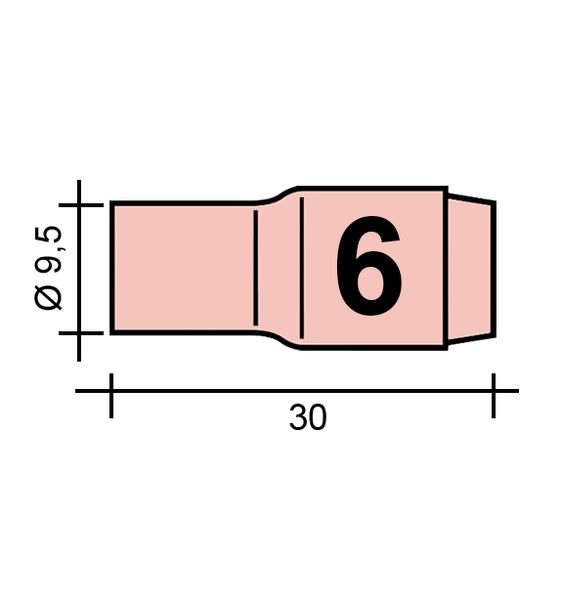 Hubice TIG Gr. 6 9,5 /TC0014/13N10/527.4506.0/701.0283-ZVAR/ TIG9/20