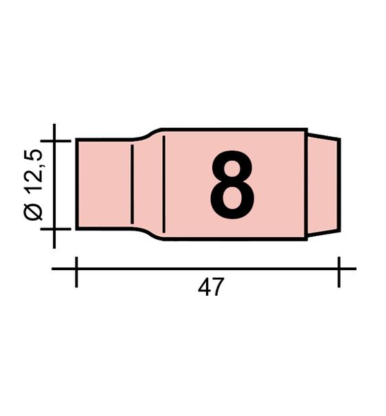 Hubice TIG Gr. 8 12,5 /TC0006/10N46/527.2608.0/701.0111-ZVAR/ TIG17/18/26