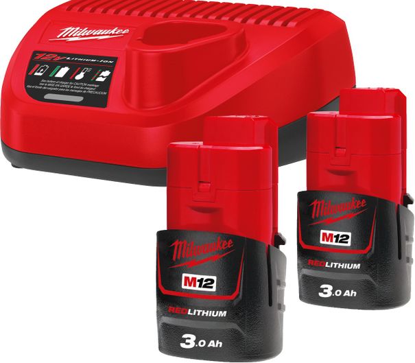 Set akumulátorov Milwaukee M12™ M12NRG-302 (2x3,0Ah + 1xC12C)/4933451902/