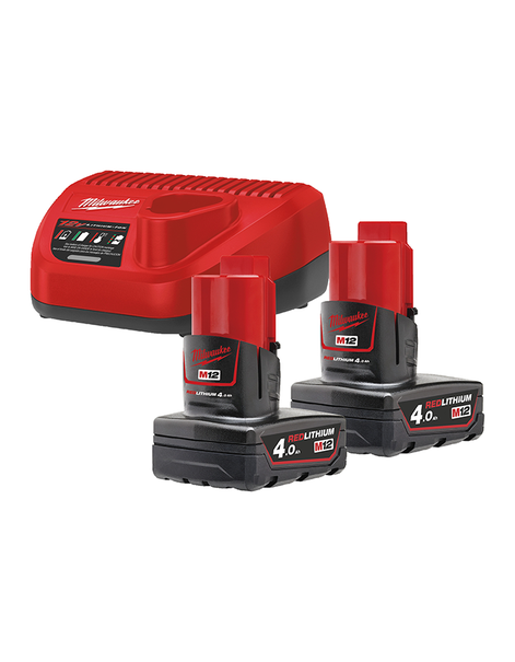 Set akumulátorů Milwaukee M12™ NRG M12NRG-402 (2x4,0Ah +1xC12C) /4933459211/