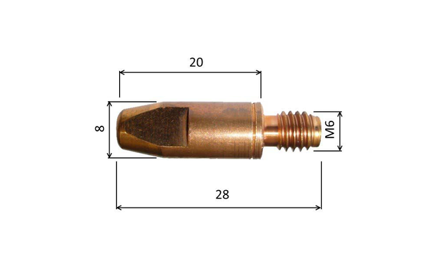 Špička 0,8 M6x28mm CuCrZr MD09-78/140.0054-ZVAR/