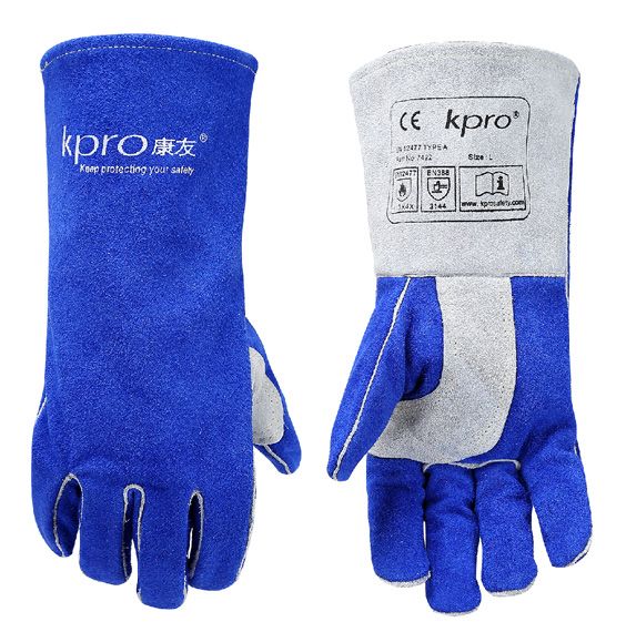 Zváračské rukavice KPRO BLUE Protection 7422, veľ. XL