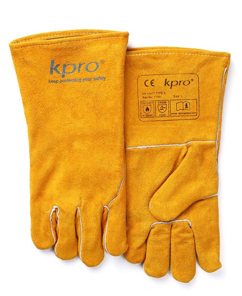 Svářečské rukavice KPRO YELLOW 7149, vel. S L 14"/35cm